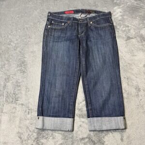 VTG Y2K Adriano Goldschmeid Entourage The Liberty Lowrise Capri Jeans‎ Size 25R
